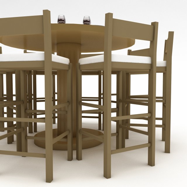 dining table 004 3D Model .c4d .max .obj .3ds .fbx .stl .blend 