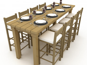 3D dining table 005 model 3Dモデル