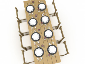 3D dining table 005 model Modelo 3D