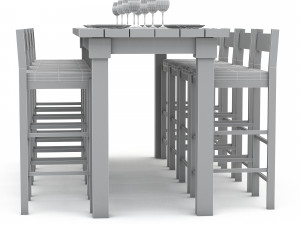 3D dining table 005 model Modelo 3D