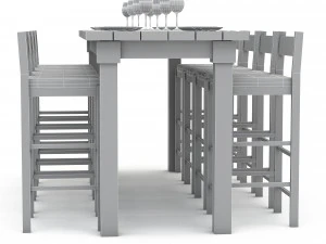 3D dining table 005 model 3D Model