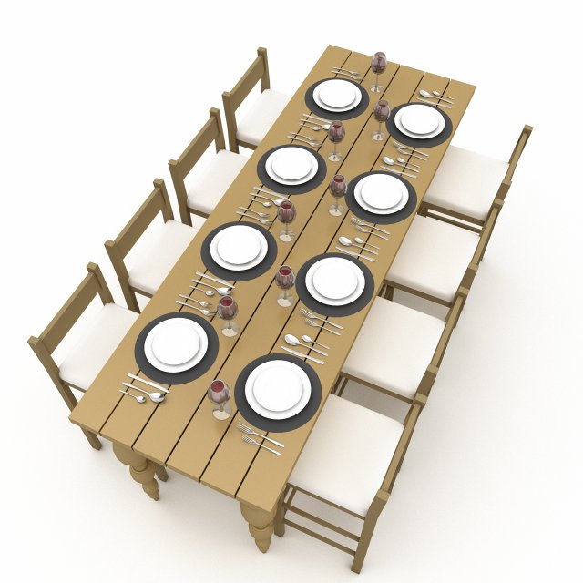 Dining table 006 3D 3D Модель .c4d .max .obj .3ds .fbx .stl .blend 