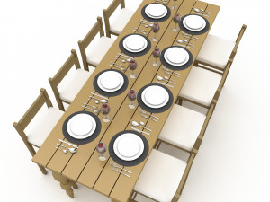 Dining table 006 3D 3Dモデル