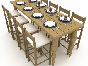 Dining table 006 3D 3D Модель