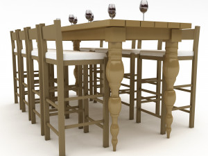 Dining table 006 3D 3D Модель