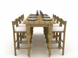 Dining table 006 3D 3D Модель