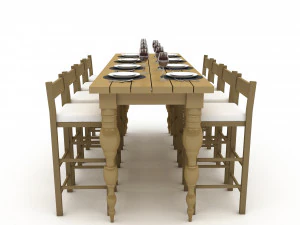 Стіл обідній 006 3D 3D Модель