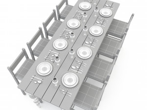 Dining table 006 3D 3D Модель