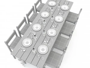 Стіл обідній 006 3D 3D Модель