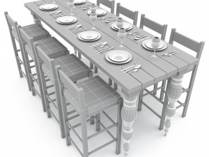 Dining table 006 3D 3D Модель