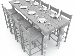 Стіл обідній 006 3D 3D Модель