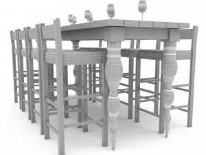 Dining table 006 3D 3D Модель