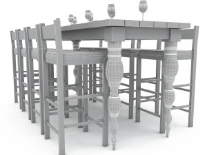 Стіл обідній 006 3D 3D Модель