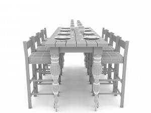 Dining table 006 3D 3D Модель