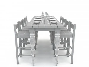 Стіл обідній 006 3D 3D Модель