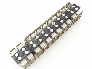 3D dining table 007 3D Model