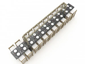 3D dining table 007 3D Model