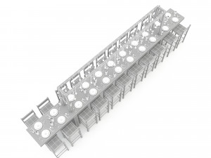 3D dining table 007 3D Model