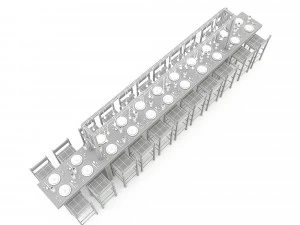3D dining table 007 3D Model