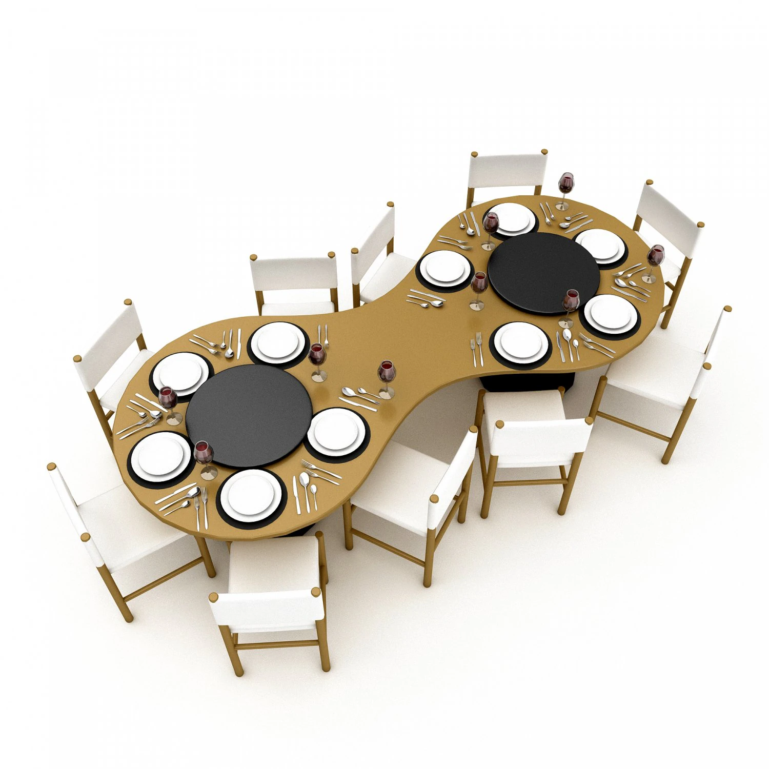 Dining table 009 model 3D Model .c4d .max .obj .3ds .fbx .stl .blend 