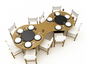 Обідній стіл модель 009 3D Модель