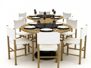 Dining table 009 model 3D Model