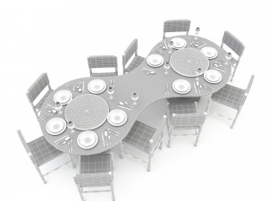 Dining table 009 model 3D Model