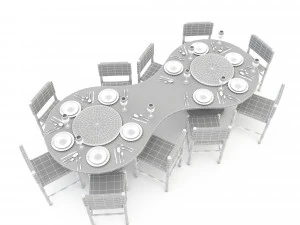 Dining table 009 model 3D Model