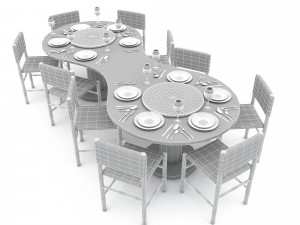 Dining table 009 model 3D Model
