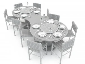 Dining table 009 model 3D Model