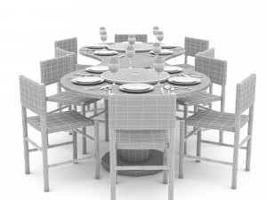Dining table 009 model 3D Model