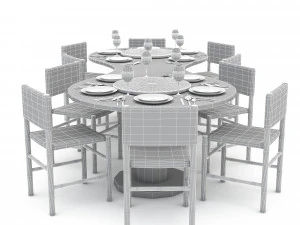 Dining table 009 model 3D Model