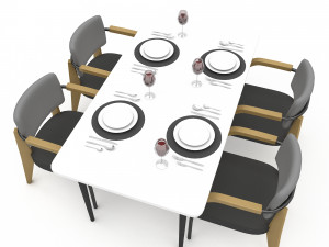 3D dining table 010 3D 模型