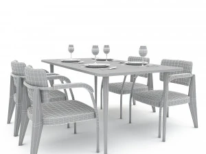 3D dining table 010 3D Model