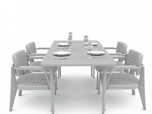 3D dining table 010 3D Model