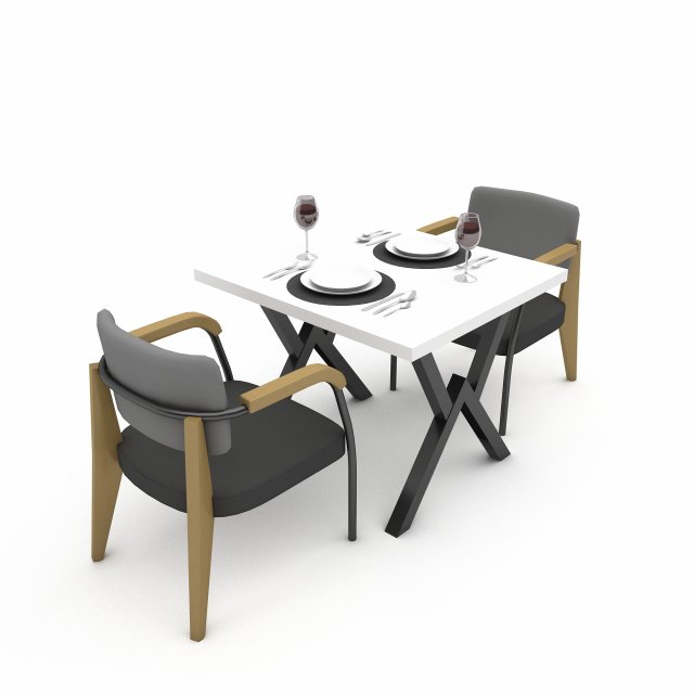 3D dining table 011 Modello 3D .c4d .max .obj .3ds .fbx .stl .blend 