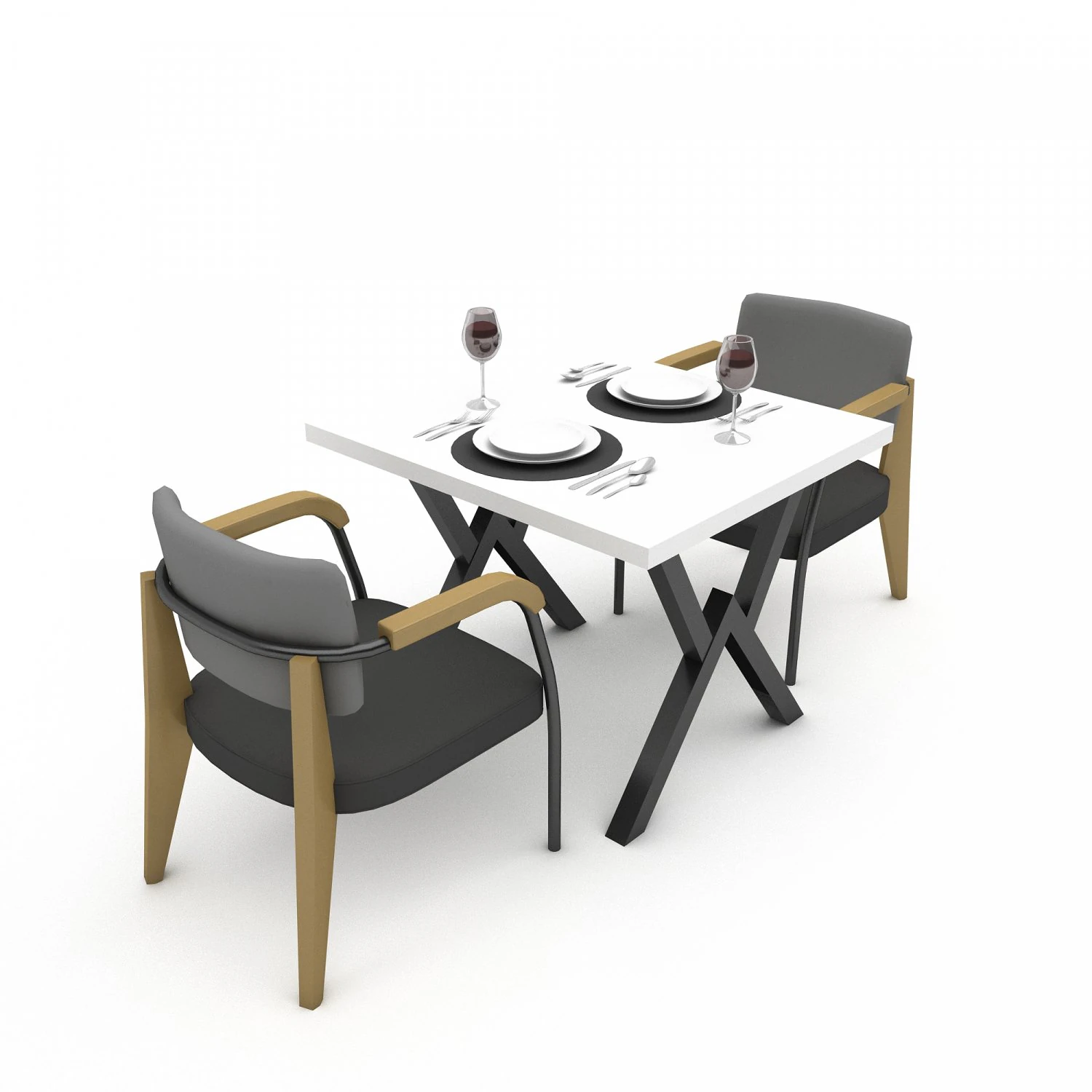 3D dining table 011 3D Model .c4d .max .obj .3ds .fbx .stl .blend 
