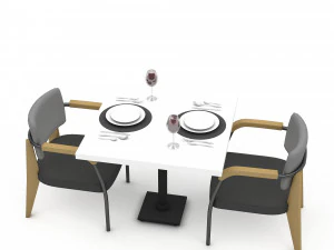 3D dining table 011 3D Model