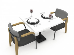 3D dining table 011 Modello 3D