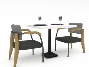 3D dining table 011 Modello 3D