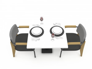 3D dining table 011 Modello 3D