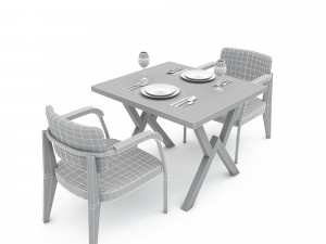 3D dining table 011 Modello 3D