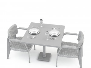 3D dining table 011 Modello 3D