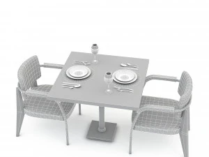 3D dining table 011 3D Model