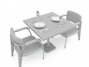 3D dining table 011 Modello 3D