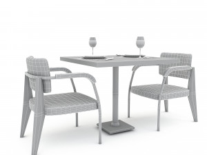 3D dining table 011 Modello 3D
