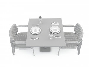 3D dining table 011 Modello 3D