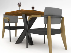 Dining table 012 3D Model