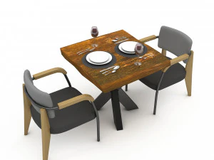 Dining table 012 3D Model