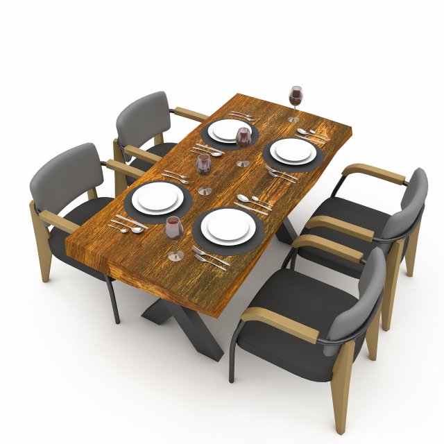 3D dining table 013 model 3D Model .c4d .max .obj .3ds .fbx .stl .blend 